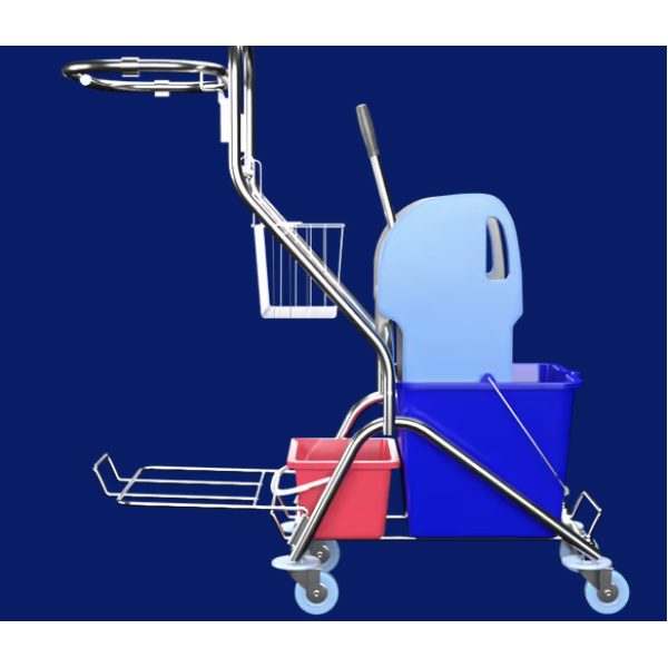 Уборочная тележка одноведерная без отжима 1*25л Metal Clean Луиза